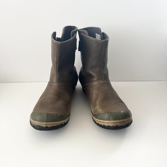 Sorel Women’s Brown/Green Waterproof Pull-On Slimboot Sz 11 - Picture 2 of 16